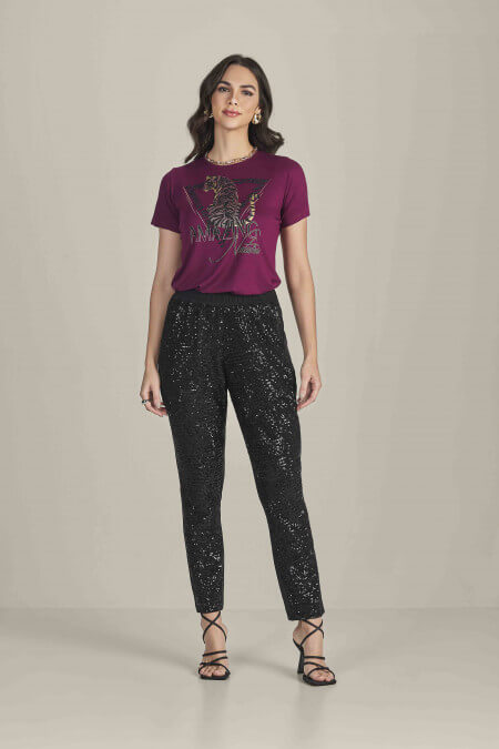 CALÇA PAETÊEM PRETO MIRA VEST