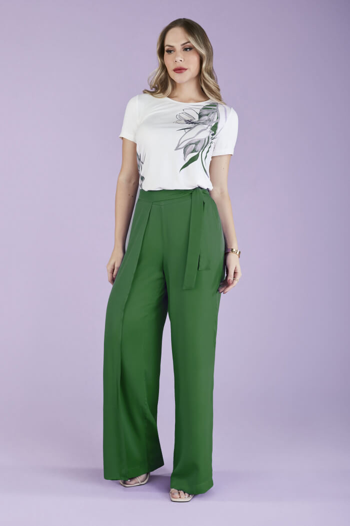 CALÇA WIDE LEG VERDE MIRA VEST