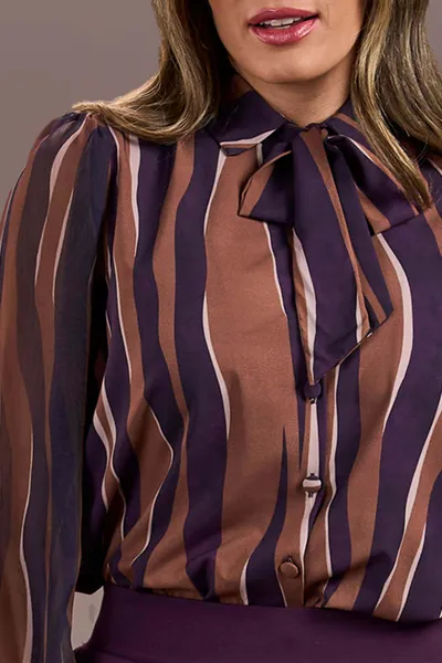 CAMISA SILK GOLA COM AMARRAÇÃO ROXO MIRA VEST