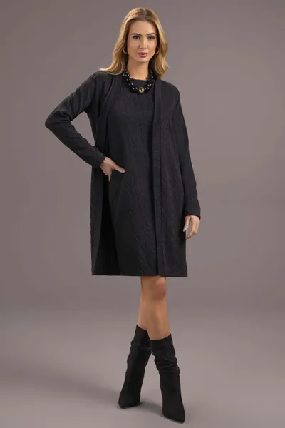 DUETO TRICOT MANGA JAPONESA PRETO MIRA VEST