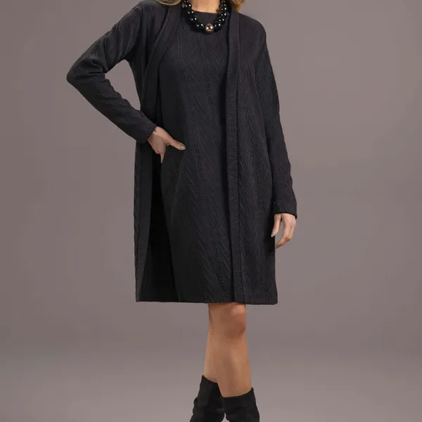 DUETO TRICOT MANGA JAPONESA PRETO MIRA VEST