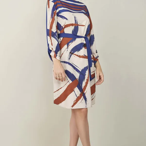 VESTIDO MIDI MANGA COMPRIDA AZUL MIRA VEST