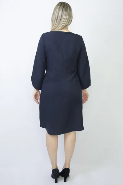 VESTIDO DECOTE REDONDO MARINHO