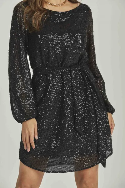 VESTIDO PAETÊ CANOA PRETO MIRA VEST
