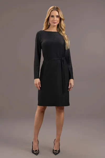 VESTIDO DECOTE CANOA MALHA LUREX PRETO MIRA VEST