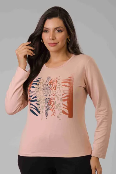 T-SHIRT MANGA COMPRIDA DECOTE REDONDO ROSE MIRA VE