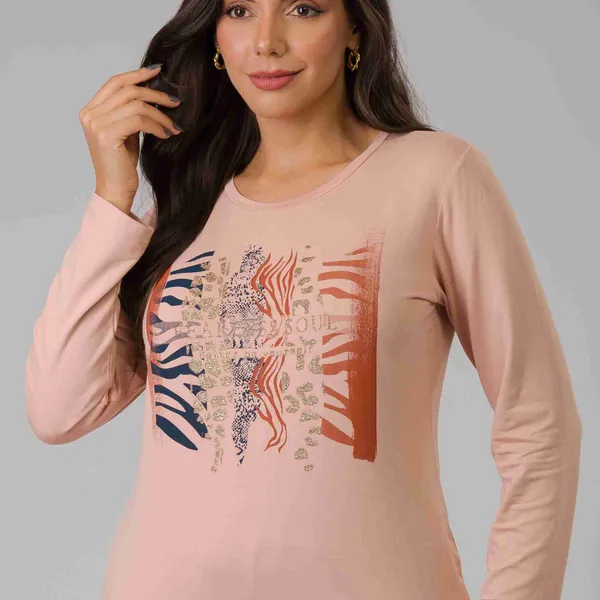 T-SHIRT MANGA COMPRIDA DECOTE REDONDO ROSE MIRA VE
