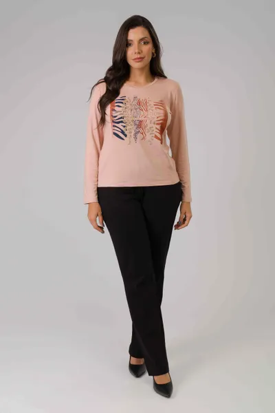 T-SHIRT MANGA COMPRIDA DECOTE REDONDO ROSE MIRA VE T-SHIRT MANGA COMPRIDA DECOTE REDONDO ROSE MIRA VE