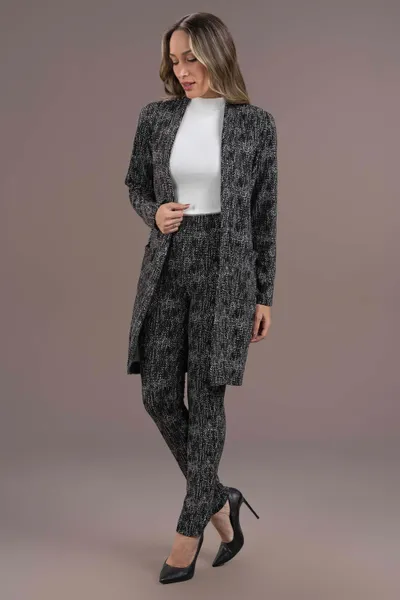 CARDIGAN JACQUARD COM BOLSOS PRETO MIRA VEST
