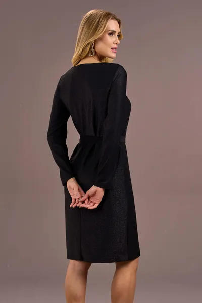 VESTIDO DECOTE CANOA MALHA LUREX PRETO MIRA VEST
