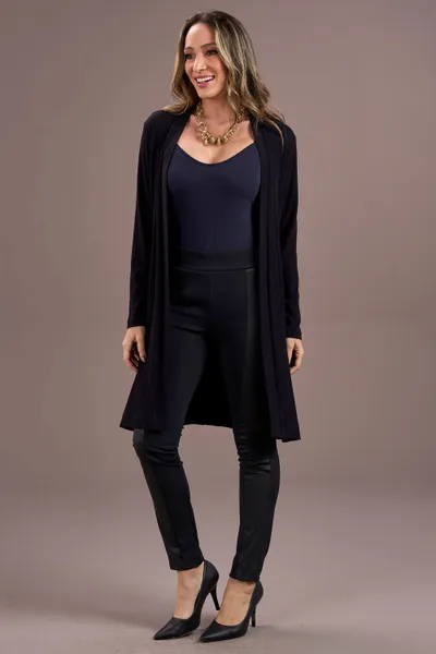 CARDIGAN MANGA LONGA CANELADO PRETO MIRA VEST