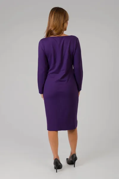 VESTIDO MANGA COMPRIDA DECOTE CREPE ROXO MIRA VEST VESTIDO MANGA COMPRIDA DECOTE CREPE ROXO MIRA VEST