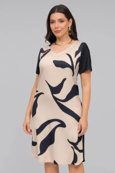 VESTIDO DECOTE V MANGA CURTA PRETO MIRA VEST