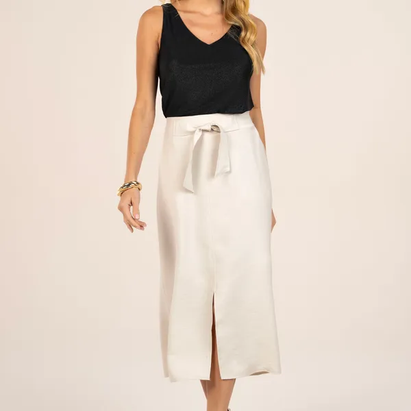 SAIA ALFAIATARIA COM CINTO OFF WHITE MIRA VEST