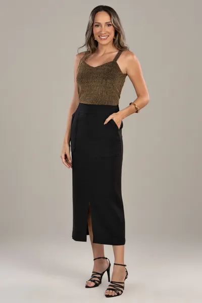 BLUSA COM DECOTE PRINCESA DOURADO MIRA VEST
