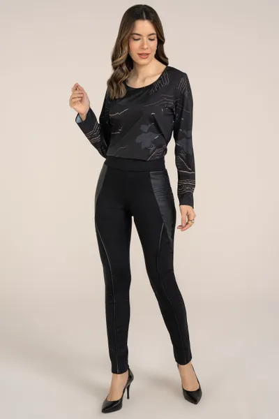BLUSA COM DECOTE CÍRCULO PRETO MIRA VEST BLUSA COM DECOTE CÍRCULO PRETO MIRA VEST