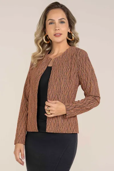 CASACO JACQUARD BRILHANTE COBRE MIRA VEST