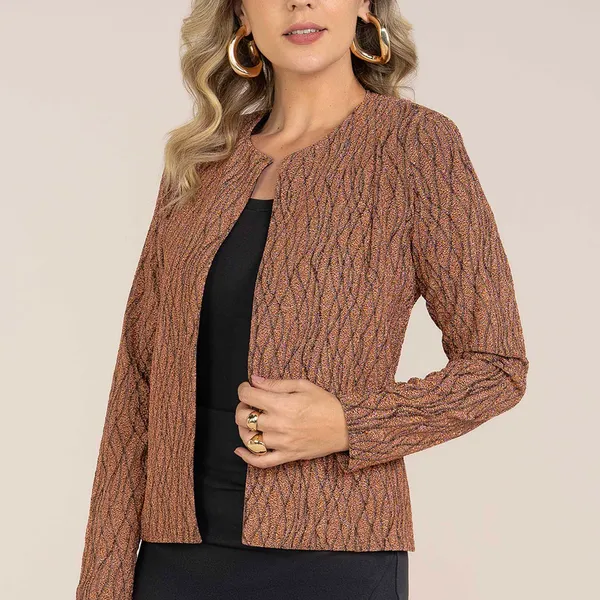 CASACO JACQUARD BRILHANTE COBRE MIRA VEST