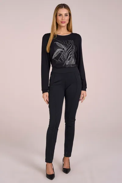 BLUSA COM FRANZIDO E GLITTER PRETO MIRA VEST
