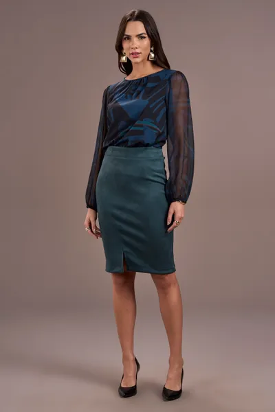 SAIA SUEDE COM TEXTURA AVELUDADA VERDE MIRA VEST