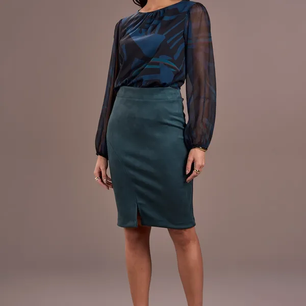 SAIA SUEDE COM TEXTURA AVELUDADA VERDE MIRA VEST