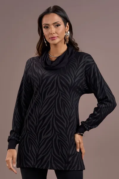 MAX PULL JACQUARD COM DEGAGÊ PRETO MIRA VEST