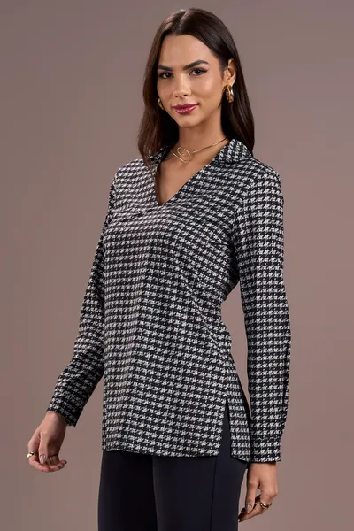 CAMISA SILK COM COLARINHO PRETO MIRA VEST