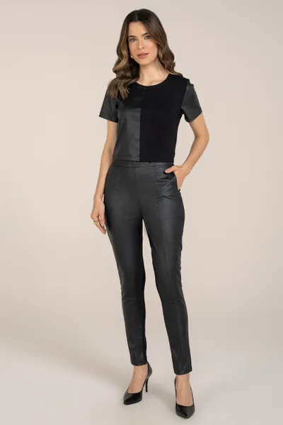CALÇA COM CÓS ELASTICO PRETO MIRA VEST