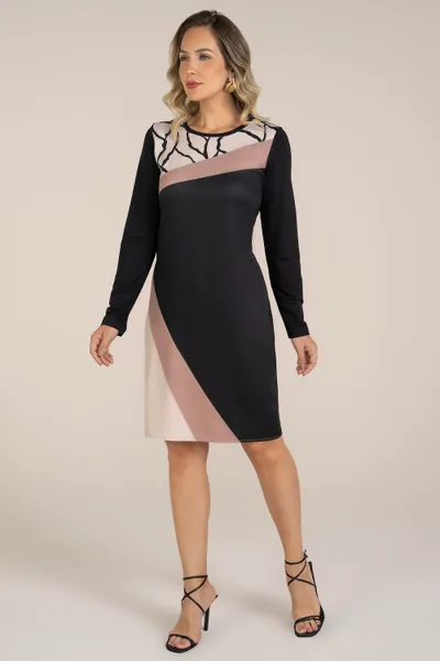 VESTIDO BLOCOS DE COR PRETO MIRA VEST