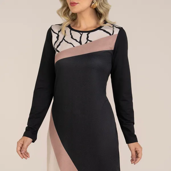 VESTIDO BLOCOS DE COR PRETO MIRA VEST