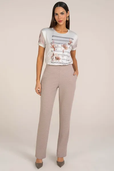 CALÇA ALFAIATARIA BOLSO FACA FRONTAL BEGE MIRA VES CALÇA ALFAIATARIA BOLSO FACA FRONTAL BEGE MIRA VES