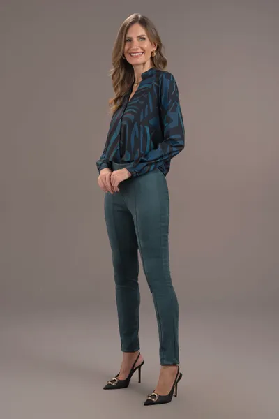CALÇA MONTARIA SUEDE COM CÓS ALTO VERDE MIRA VEST