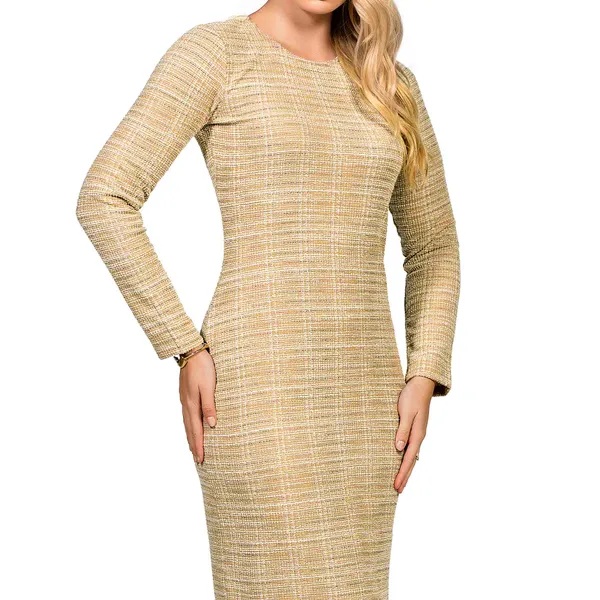 VESTIDO MIDI COM MANGAS LONGAS CASTANHA MIRA VEST