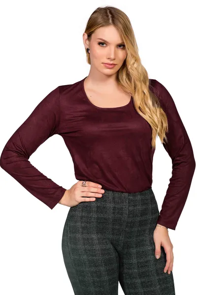 BLUSA EM SUEDE DECOTE BORDO MIRA VEST