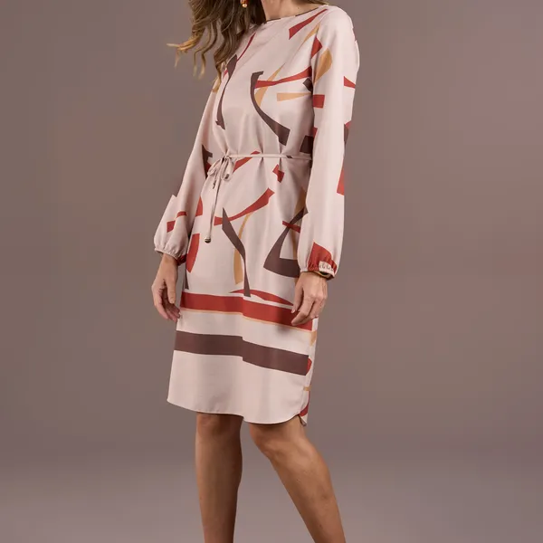 VESTIDO DECOTE ARREDONDADO MANGA LONGA BUFANTES BE