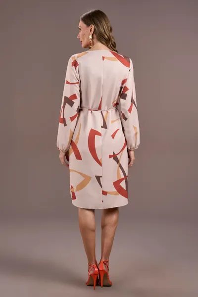 VESTIDO DECOTE ARREDONDADO MANGA LONGA BUFANTES BE