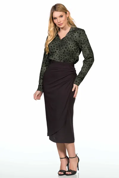 CAMISA SILK COM COLARINHO VERDE MILITAR MIRA VEST