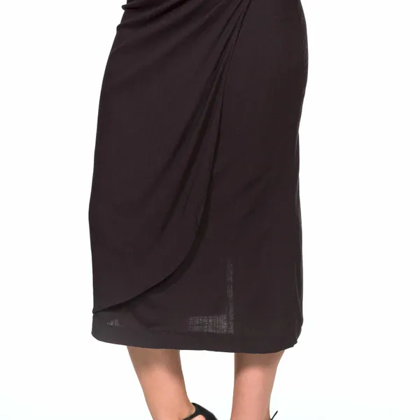 SAIA MIDI TRANSPASSADA COM ZÍPER PRETO MIRA VEST