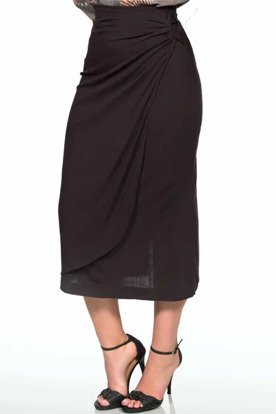 SAIA MIDI TRANSPASSADA COM ZÍPER PRETO MIRA VEST SAIA MIDI TRANSPASSADA COM ZÍPER PRETO MIRA VEST