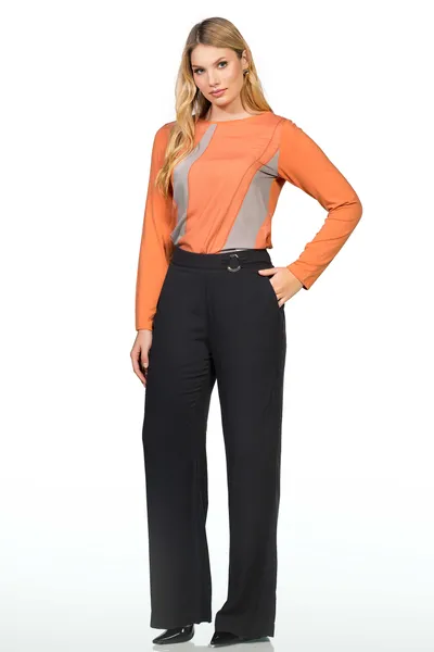 BLUSA MANGA LONGA COM RECORTES LARANJA MIRA VEST