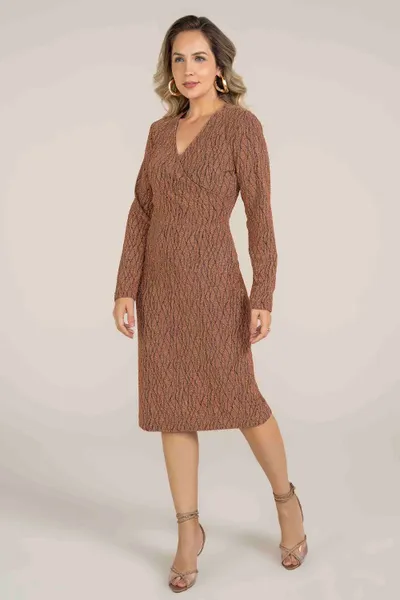 VESTIDO CHANEL DECOTE V COBRE MIRA VEST