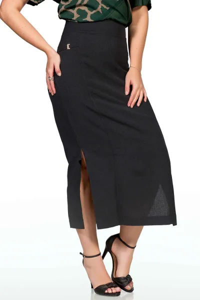 SAIA MIDI COM FENDAS LATERAIS PRETO MIRA VEST