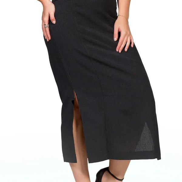 SAIA MIDI COM FENDAS LATERAIS PRETO MIRA VEST