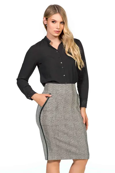 SAIA SECRETÁRIA JACQUARD OFF PRETO MIRA VEST