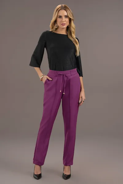 BLUSA MANGAS TRÊS-QUARTOS PRETO MIRA VEST