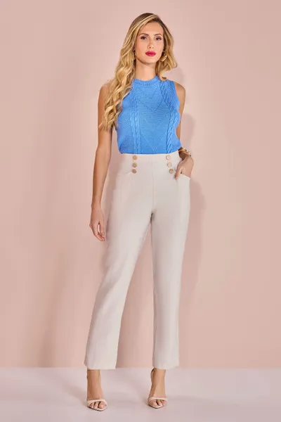 CALÇA SLIM COM BOLSOS E ELÁSTICO MIRA VEST CALÇA SLIM COM BOLSOS E ELÁSTICO MIRA VEST
