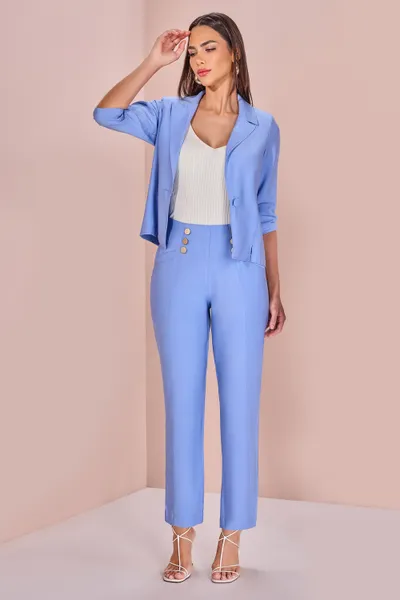 BLAZER MANGA 3/4 FRANZIDO OMBREIRAS MIRA VEST