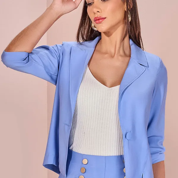 BLAZER MANGA 3/4 FRANZIDO OMBREIRAS MIRA VEST