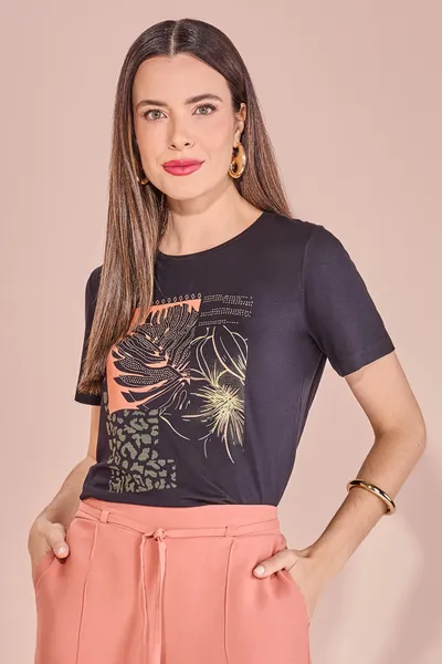T-SHIRT MANGA CURTA DECOTE REDONDO PEDRARIAS MIRA