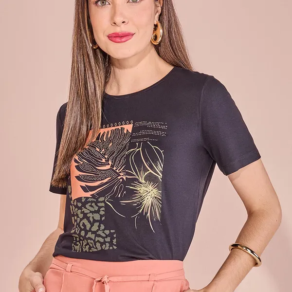 T-SHIRT MANGA CURTA DECOTE REDONDO PEDRARIAS MIRA